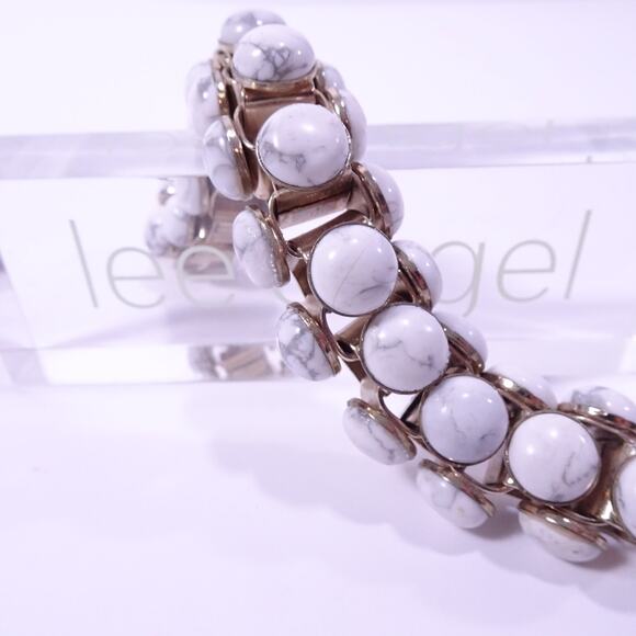 Lee Angel Neiman Marcus Women's Howlite Stone Box Link  Bracelet NWT 220 - Picture 4 of 7